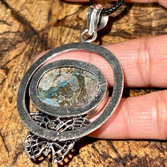 Dark Chessylite Blue Spar Azurite Pendant 2 1/2” - Picture 9 of 16